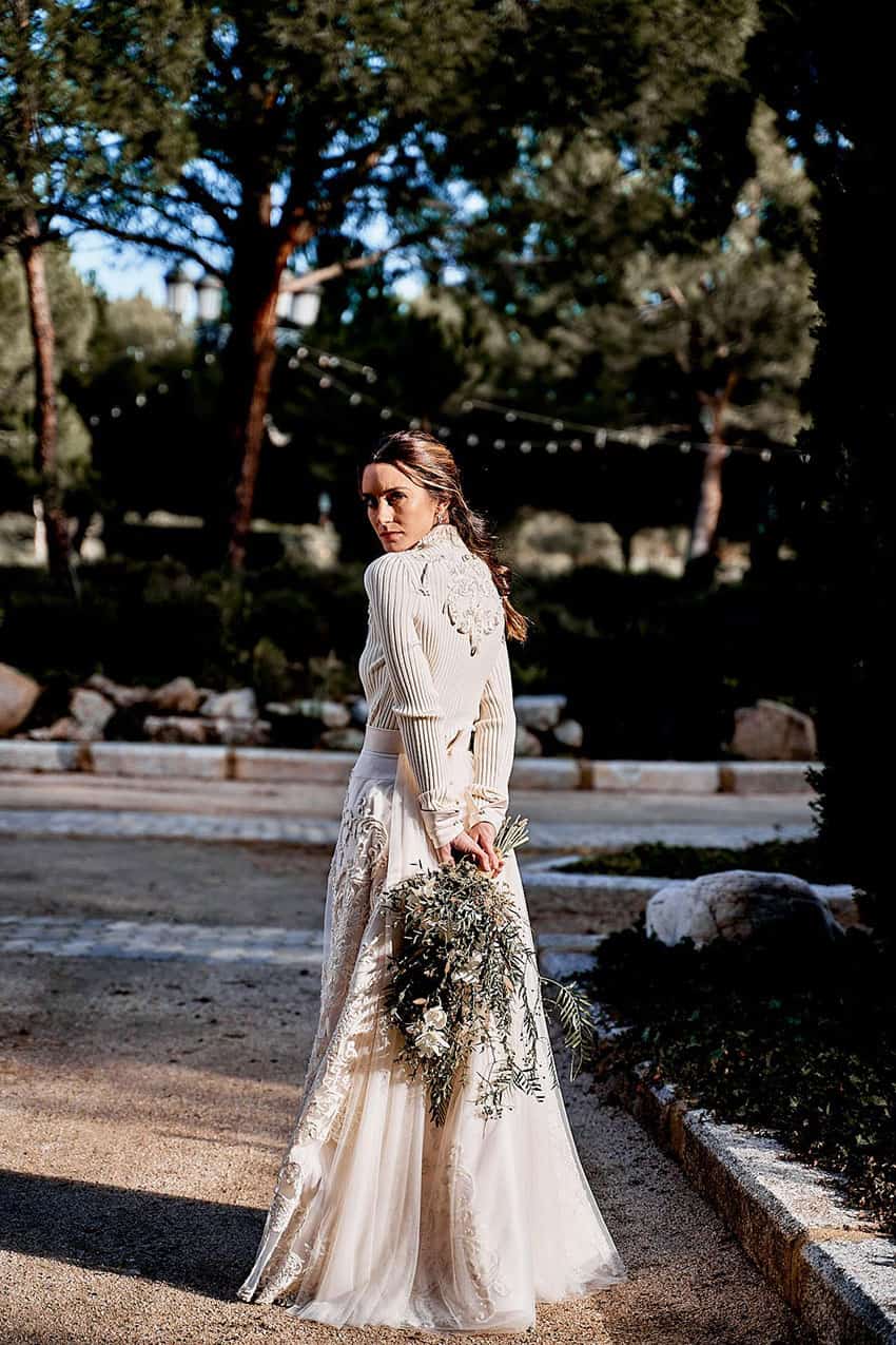 vestido de novia con manga larga
