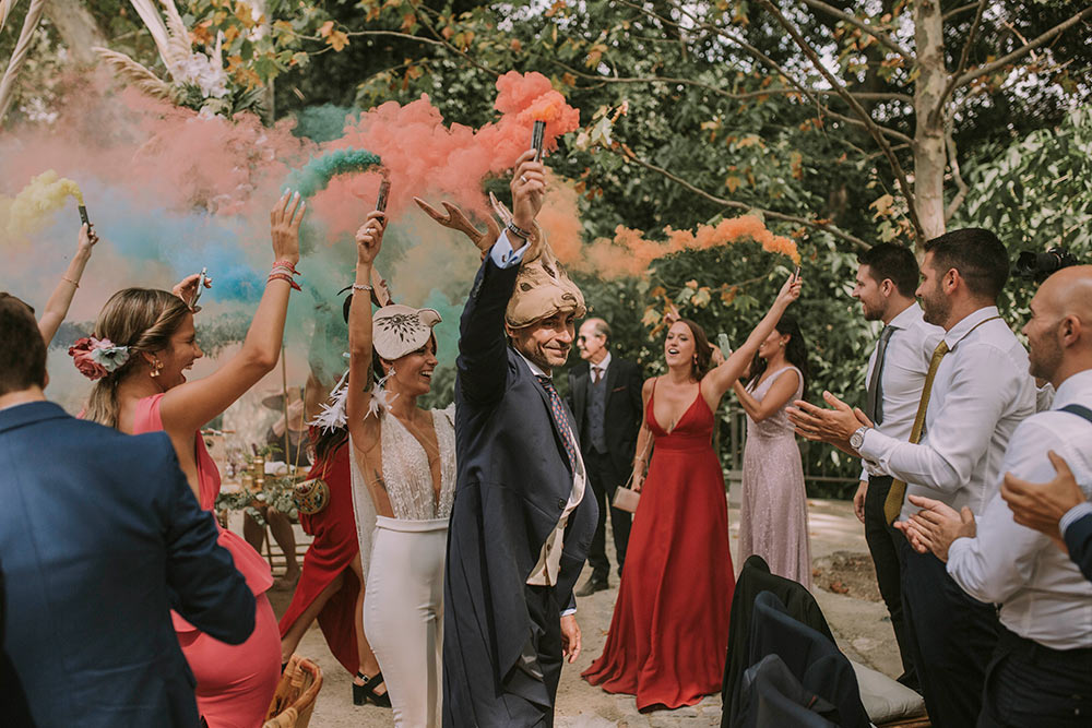 Humo de colores para bodas // Fotografía: Carlos Lance 