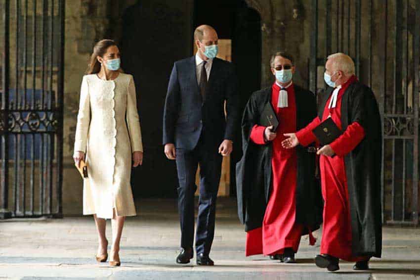 Kate Middleton y el príncipe Guillermo en el homenaje en la abadía de Westminster