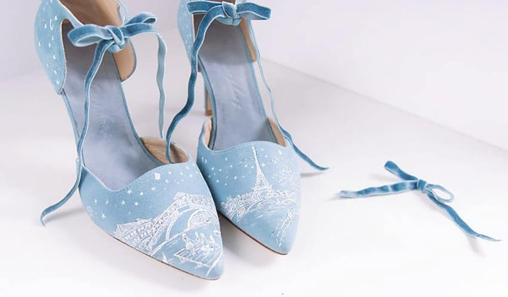 Zapatos personalizados de novia // Diseño: Marianloveshoes