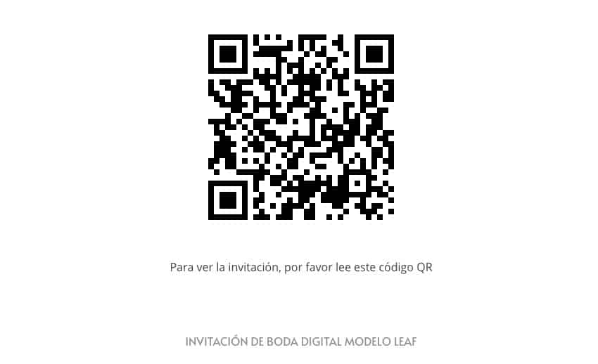 invitación digital de boda código QR
