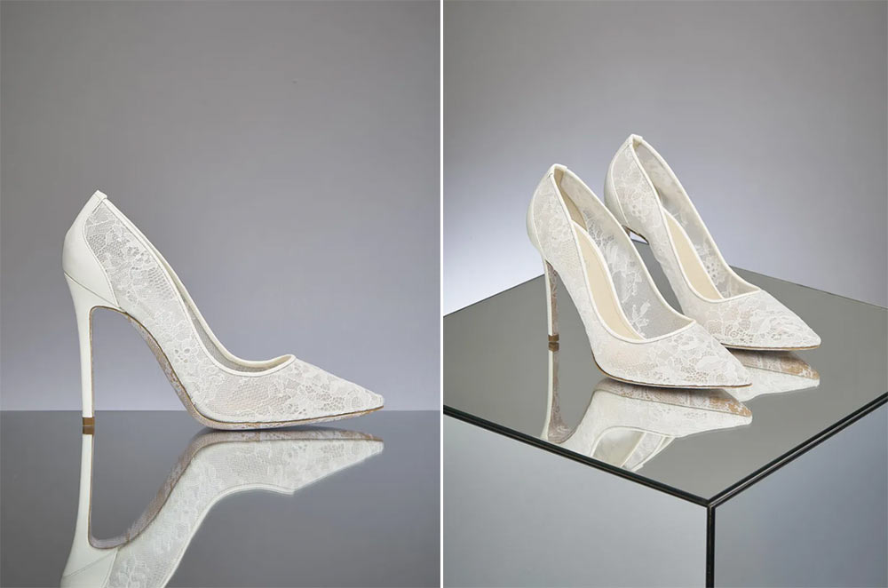 Tendencias zapatos de novia 2023 // Diseño: Pronovias 