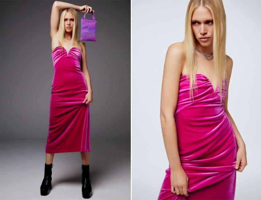 Vestidos de terciopelo para invitadas // Diseño: Zara  
