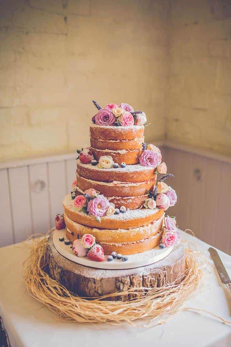 naked cake para bodas estilo rustico