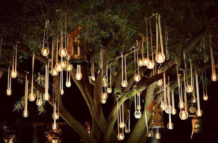 iluminación para bodas de noche