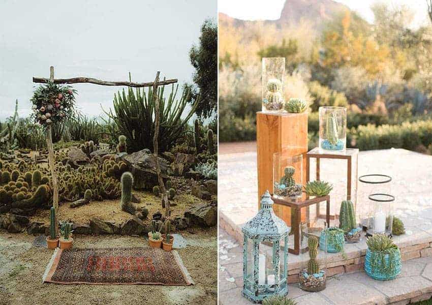 decoración de bodas con cactus 