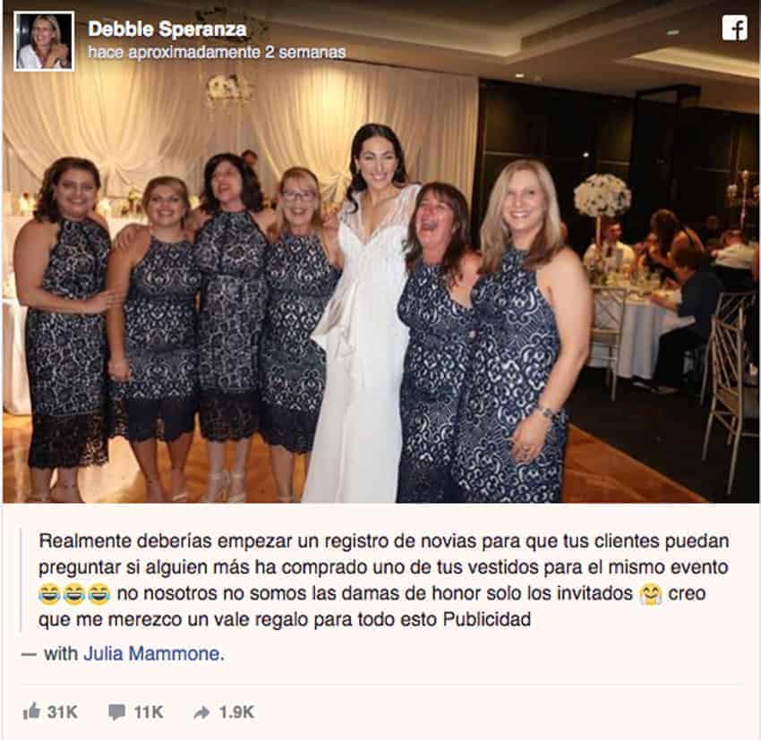Seis invitadas se convirtieron en damas de honor por llevar el mismo vestido