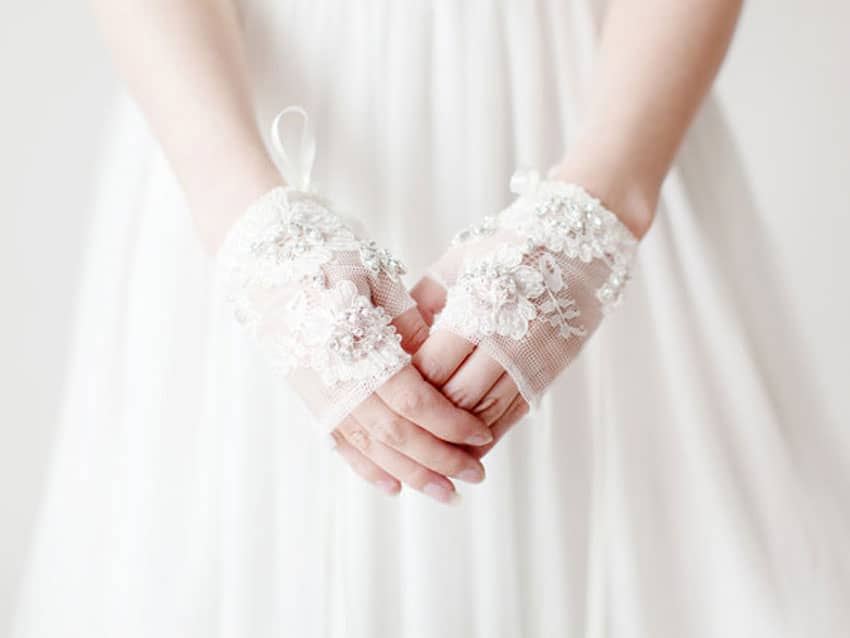 guantes sin dedos para novias 