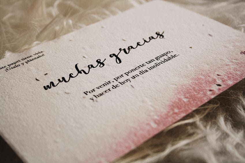 invitaciones de boda con semillas