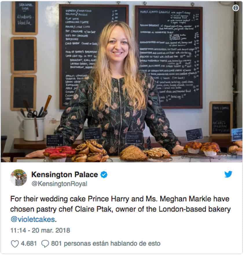 La tarta nupcial de Meghan Markle y el Príncipe Harry 
