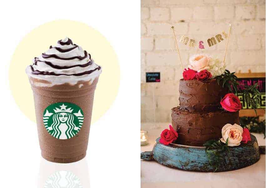 frappuccinos del Starbucks si fueran tartas de boda