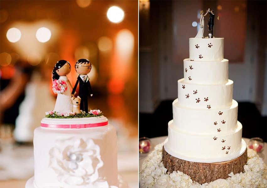 pastel de bodas con mascotas
