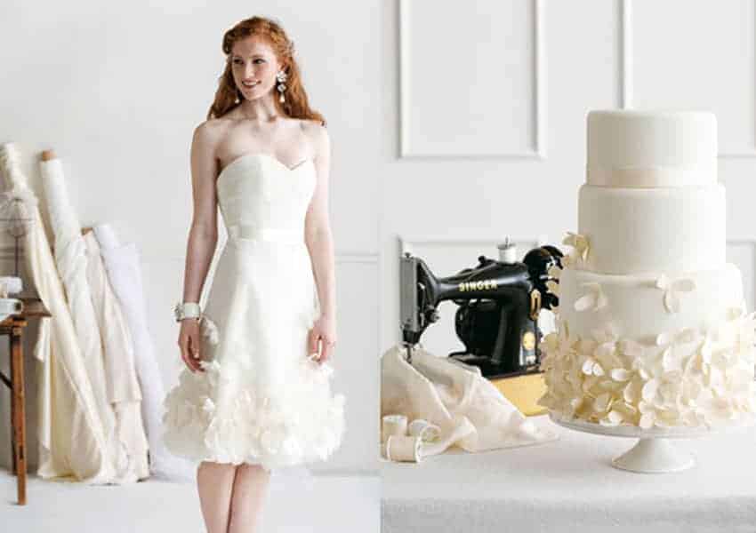 Tartas de boda inspiradas en vestidos de novia