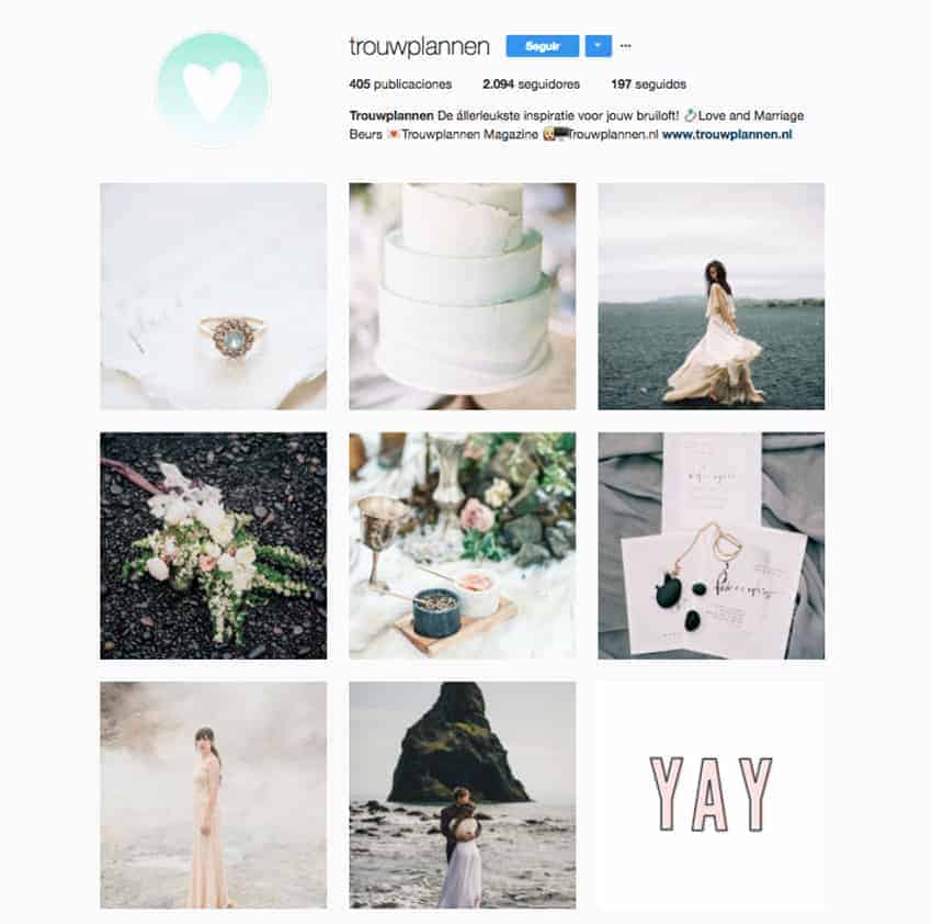 cuentas de Instagram de inspiración de bodas