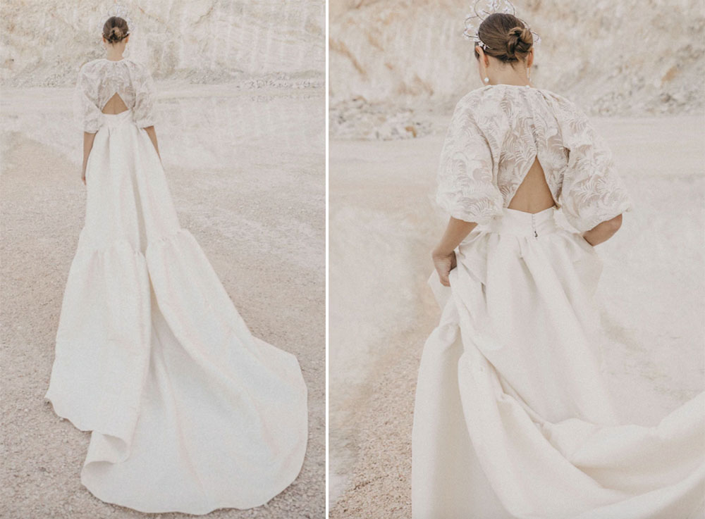 Vestidos de novia con cola // Diseño: Cherubina 