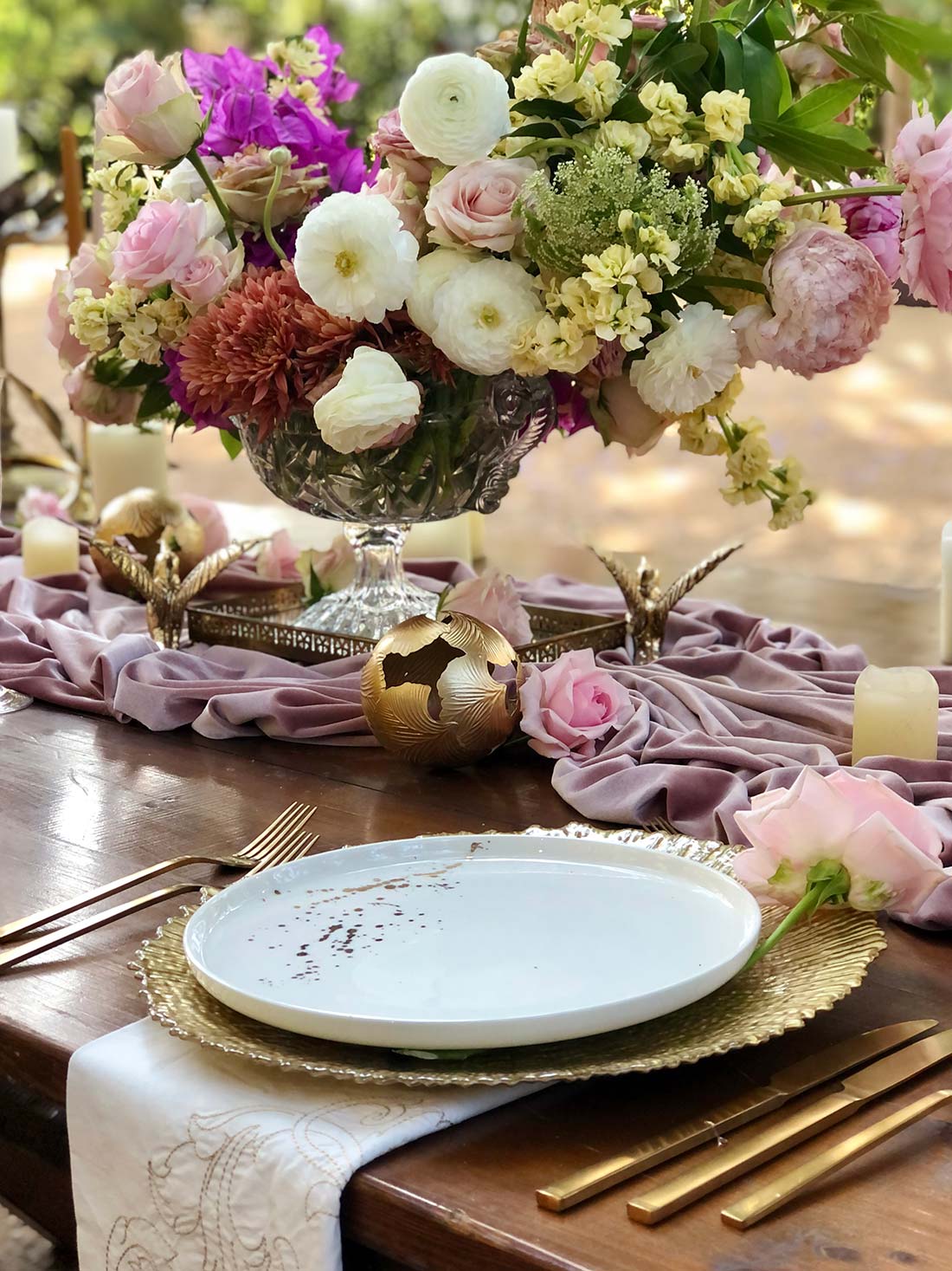 mesa de boda flores