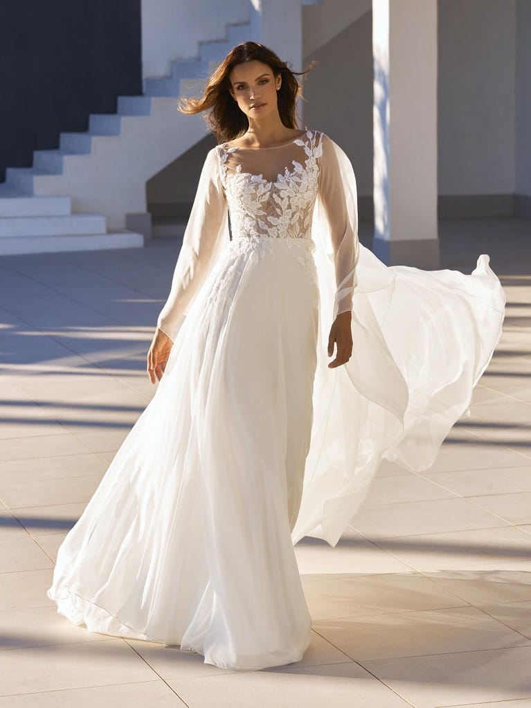 tonalidades de blanco para novias vestidos de novia de manga larga