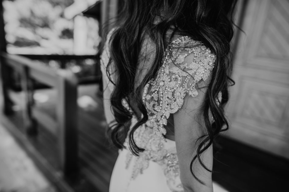 vestido de novia de pedrería
