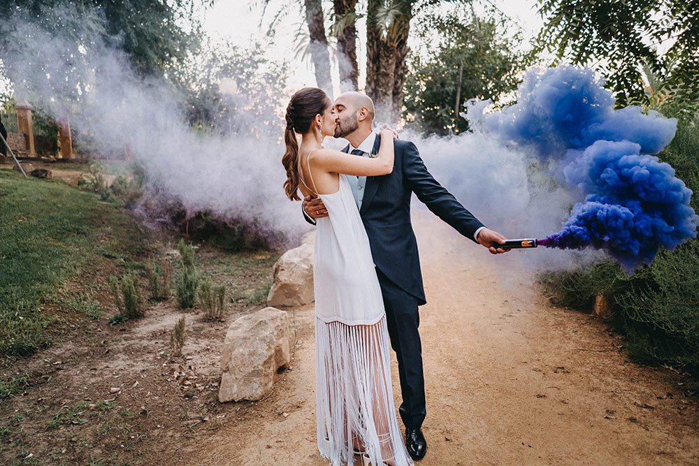 humo de colores para bodas