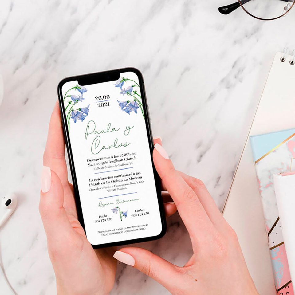 Las invitaciones digitales son perfectas para las bodas sostenibles boda exprés