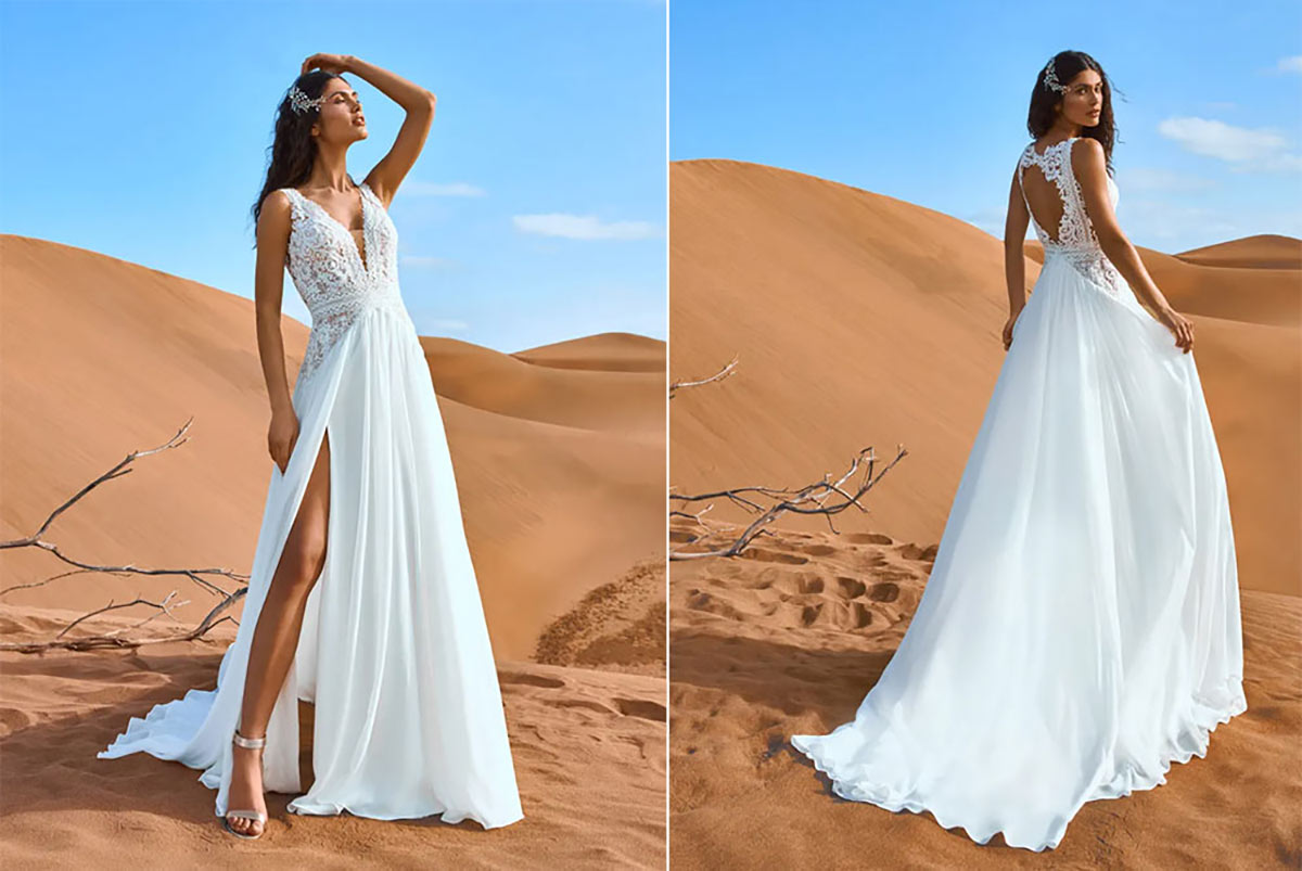 Vestido de novia ibicenco de Pronovias, perfecto para el verano 2024