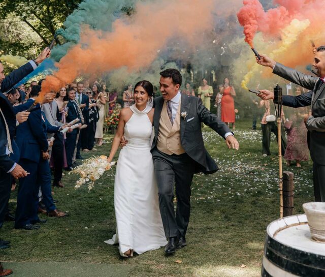 Humo de colores boda
