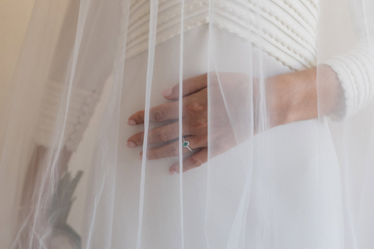 Velo de novia anillo