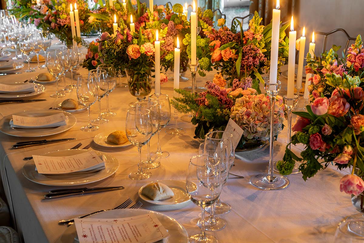 Iluminación mesa de boda