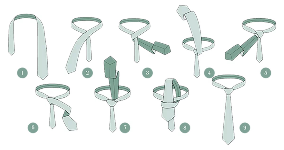 El Medio windsor crea un nudo más pequeño que Windsor. El nudo queda de un tamaño mediano, casi simétrico y, atado correctamente, produce un hoyuelo. Se usa para corbatas de un grosos medio-estrecho.