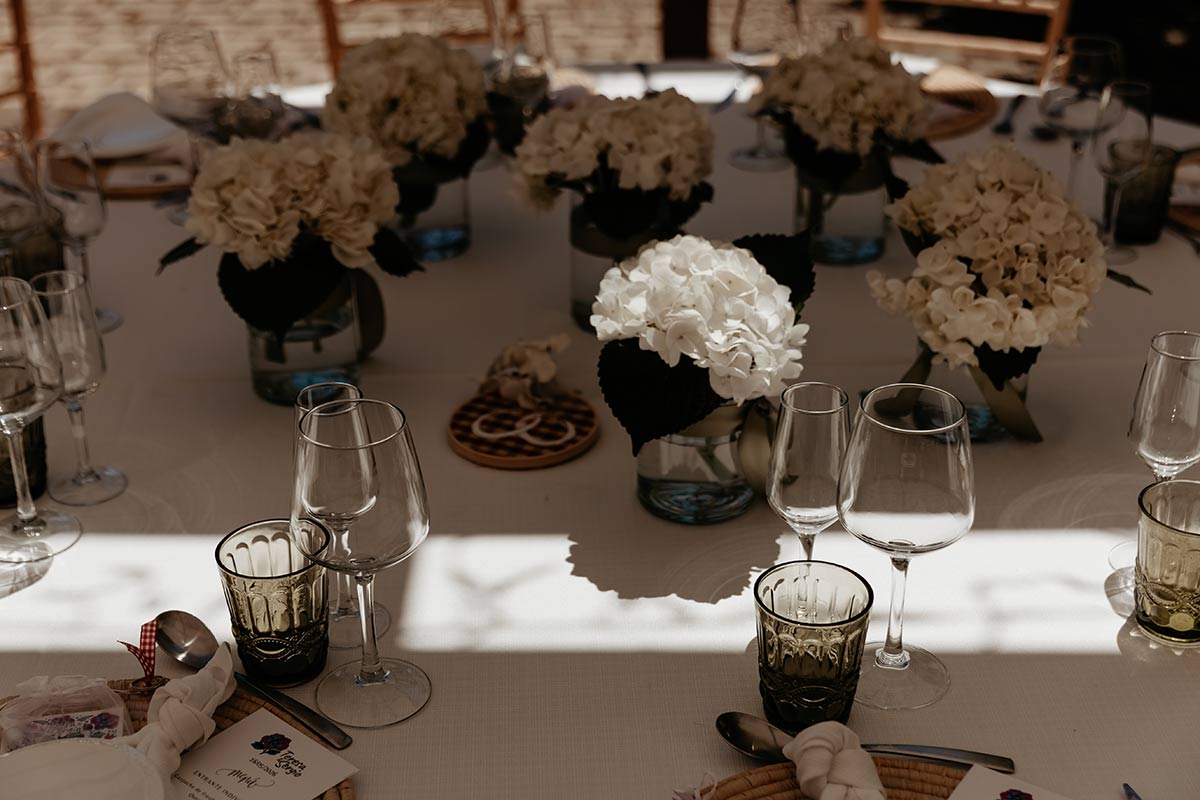 Decoración floral mesas
